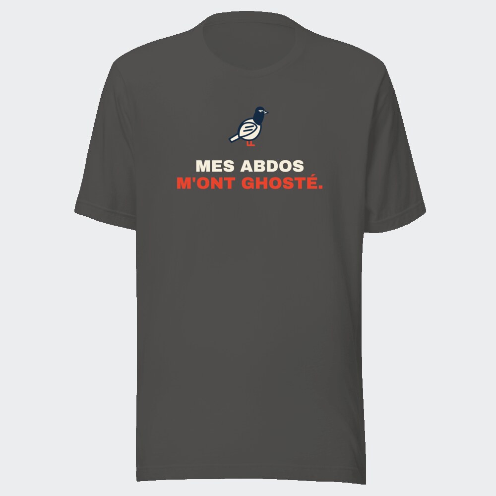 T-shirt anthracite « Mes abdos m'ont ghosté. »