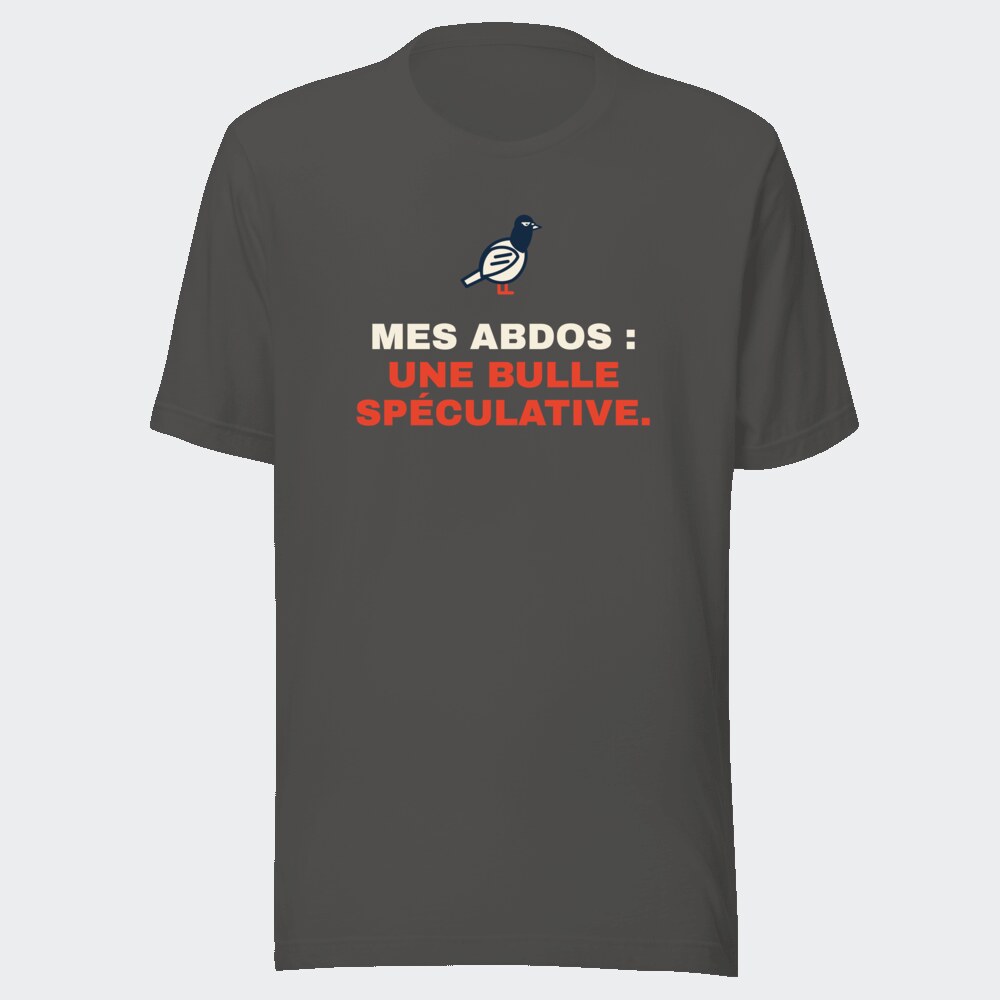 T-shirt anthracite « Mes abdos : une bulle spéculative. »