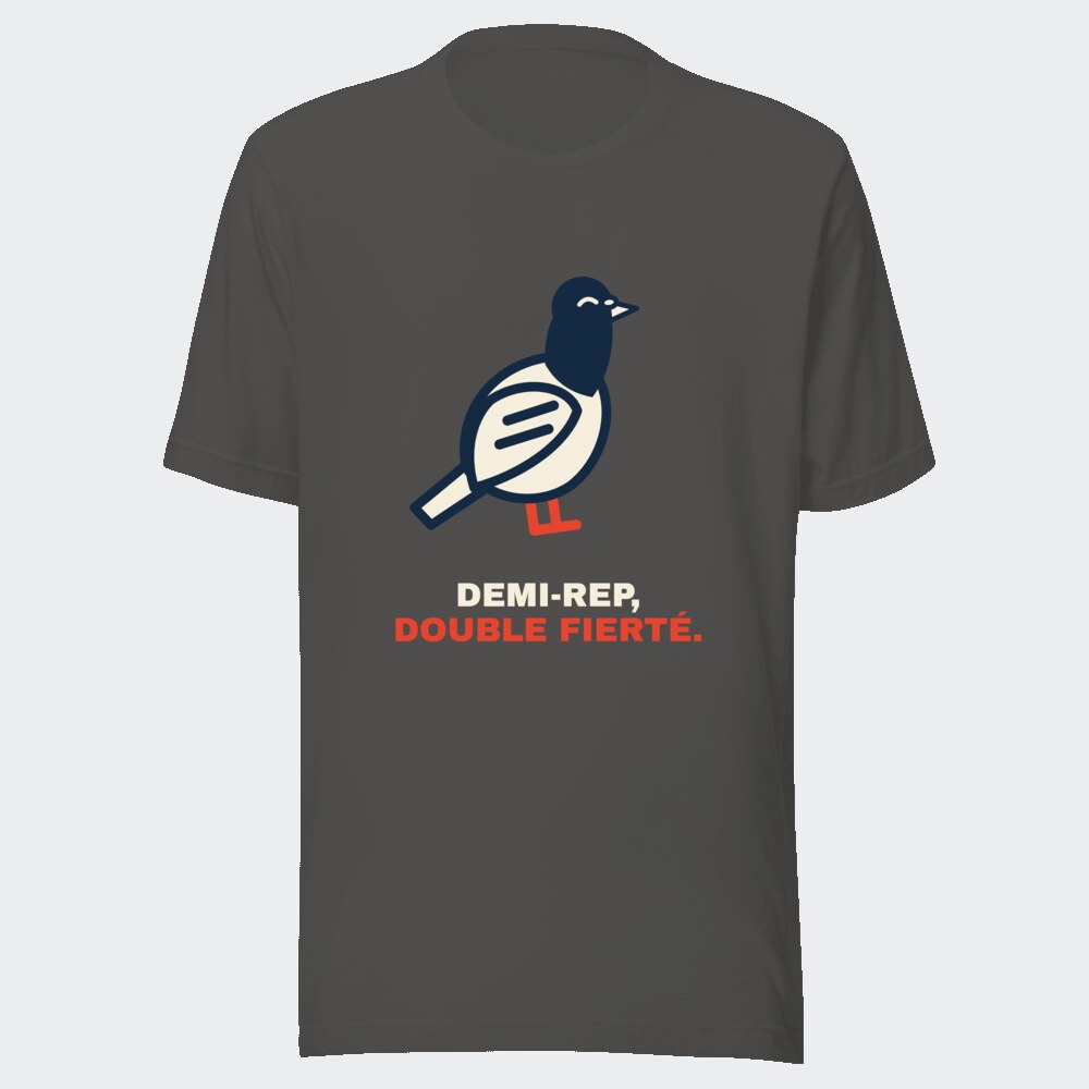 T-shirt anthracite « Demi-rep, double fierté. »