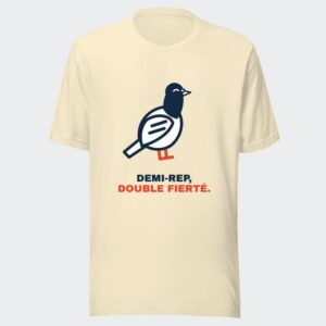 T-shirt écru « Demi-rep, double fierté. »