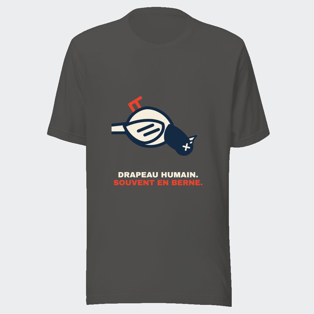 T-shirt anthracite « Drapeau humain. Souvent en berne. »