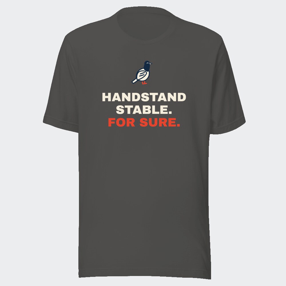 T-shirt anthracite « Handstand stable. For sure. »