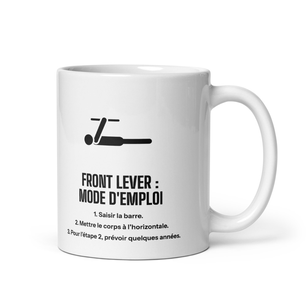 Mug 33 cl « Front lever : mode d'emploi »
