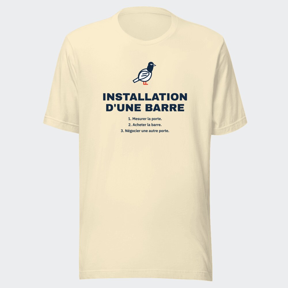 T-shirt écru « Installation d'une barre »