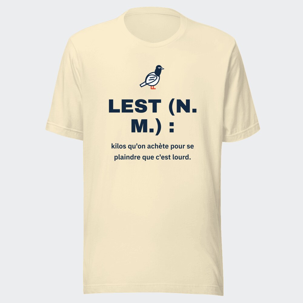 T-shirt écru « Lest (n. m.) : »