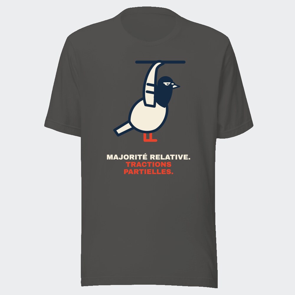 T-shirt anthracite « Majorité relative. Tractions partielles. »