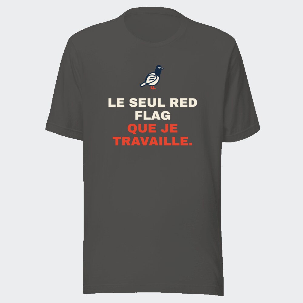 T-shirt anthracite « Le seul red flag que je travaille. »