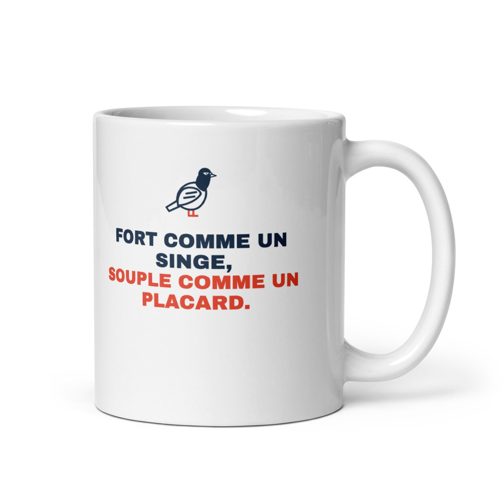 Mug 33 cl « Fort comme un singe, souple comme un placard. »