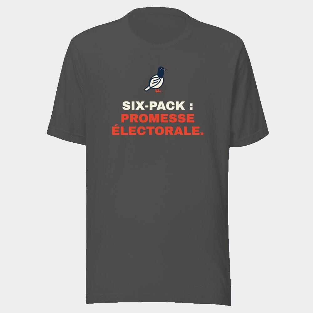 T-shirt anthracite « Six-pack : promesse électorale. »