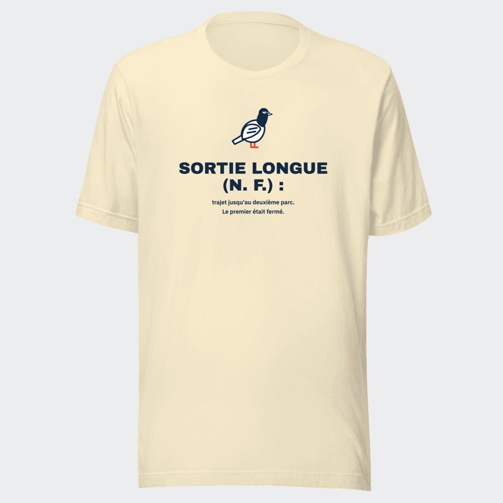 T-shirt écru « Sortie longue (n. f.) : »